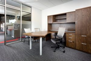 A brown office set
