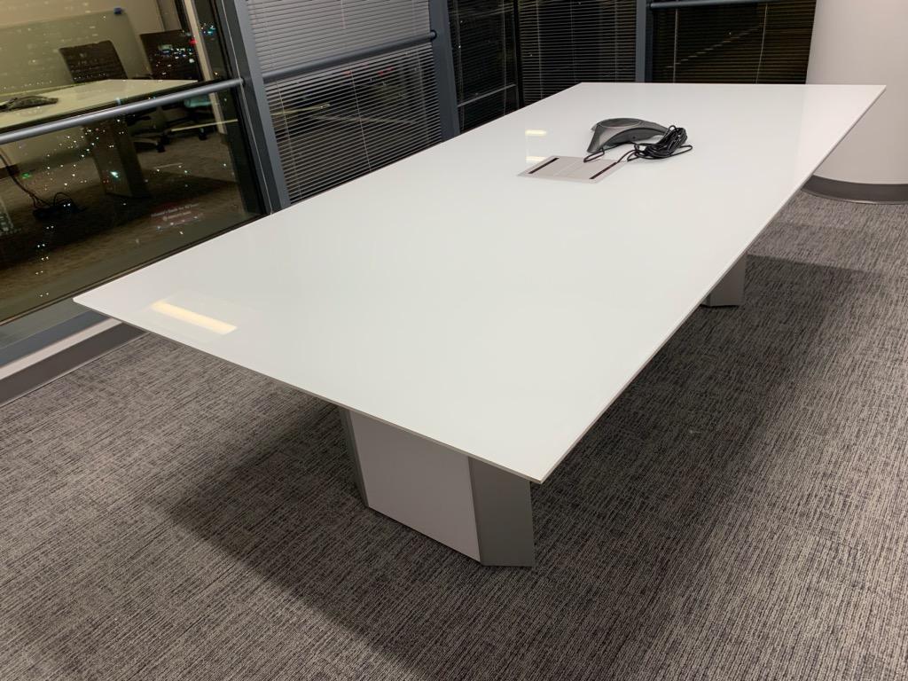 A white table