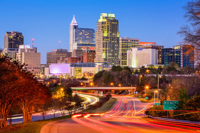 skyline in Raleigh
