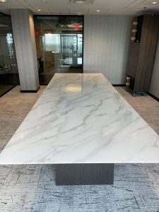 A marble table